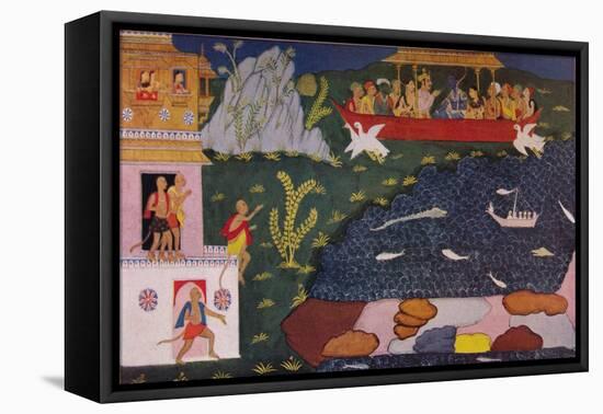 The Arrival of Rama and Sita in the Aerial Car, 1937-null-Framed Premier Image Canvas
