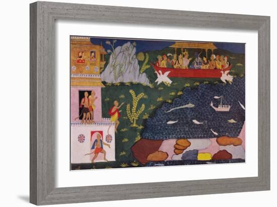 The Arrival of Rama and Sita in the Aerial Car, 1937-null-Framed Giclee Print