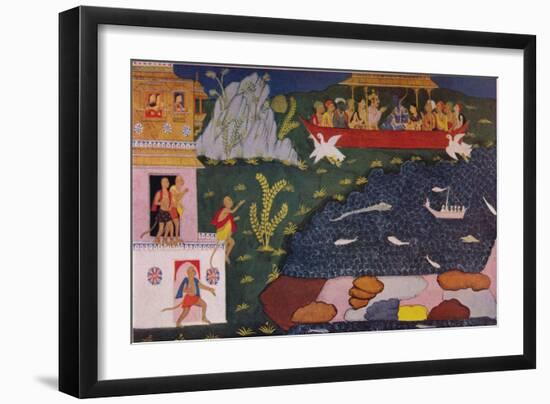 The Arrival of Rama and Sita in the Aerial Car, 1937-null-Framed Giclee Print