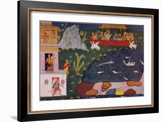 The Arrival of Rama and Sita in the Aerial Car, 1937-null-Framed Giclee Print