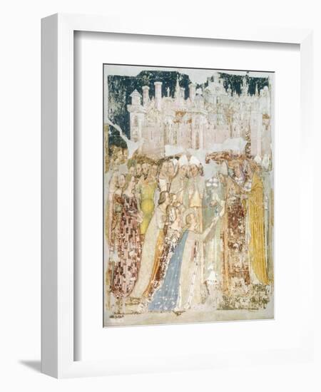 The Arrival of St Ursula in Rome, Detail from the Fresco Legend of St Ursula, 1360-1366-Tommaso Da Modena Tommaso Da Modena-Framed Giclee Print