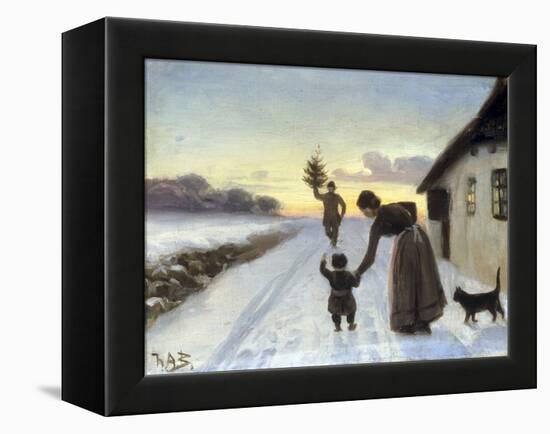 The Arrival of the Christmas Tree-Hans Anderson Brendekilde-Framed Premier Image Canvas