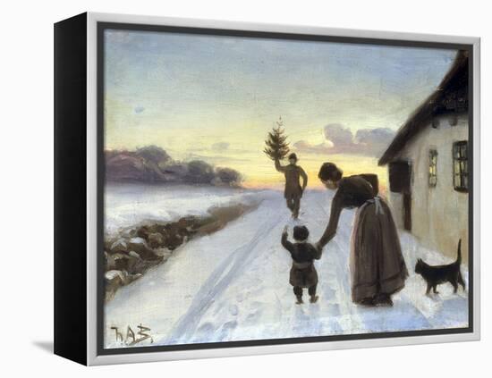 The Arrival of the Christmas Tree-Hans Anderson Brendekilde-Framed Premier Image Canvas