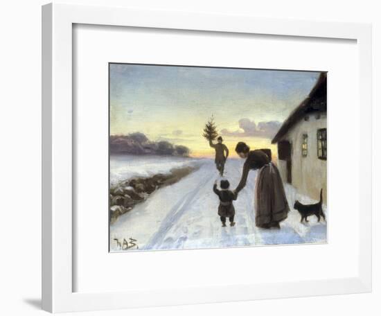 The Arrival of the Christmas Tree-Hans Anderson Brendekilde-Framed Giclee Print