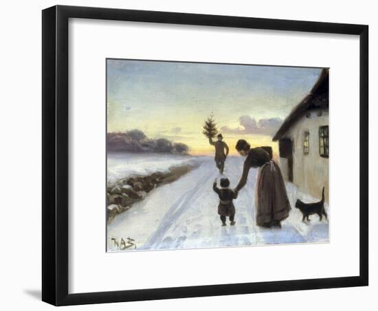 The Arrival of the Christmas Tree-Hans Anderson Brendekilde-Framed Giclee Print