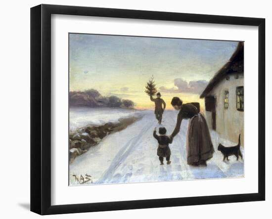 The Arrival of the Christmas Tree-Hans Anderson Brendekilde-Framed Giclee Print