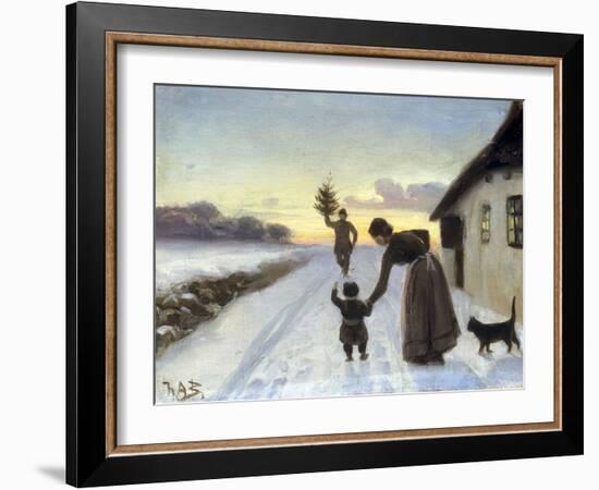 The Arrival of the Christmas Tree-Hans Anderson Brendekilde-Framed Giclee Print