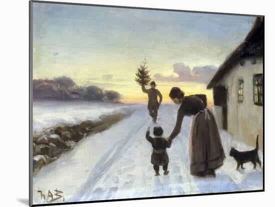 The Arrival of the Christmas Tree-Hans Anderson Brendekilde-Mounted Giclee Print