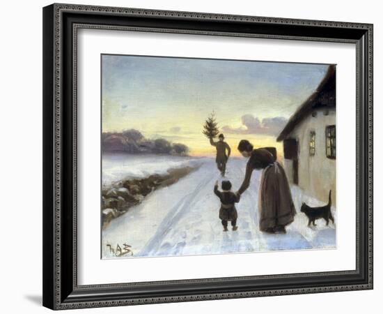 The Arrival of the Christmas Tree-Hans Anderson Brendekilde-Framed Giclee Print