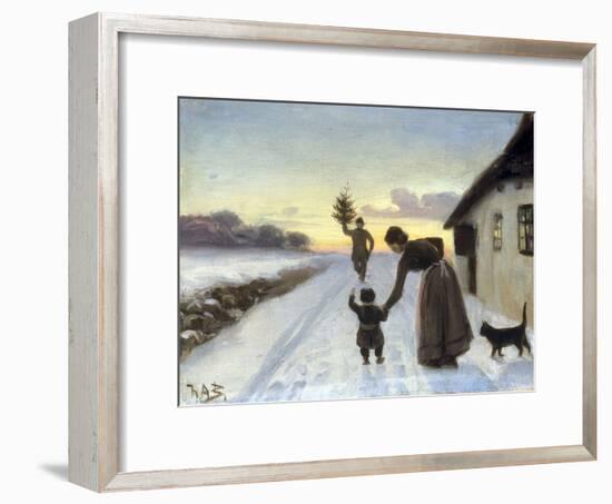 The Arrival of the Christmas Tree-Hans Anderson Brendekilde-Framed Giclee Print