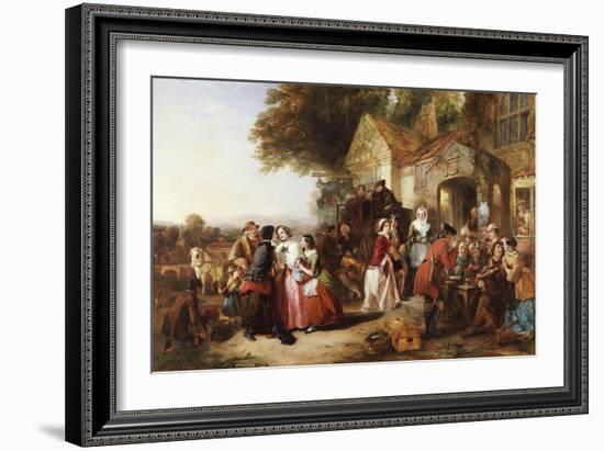 The Arrival of the Coach, a Roadside Inn a Century Ago, "Home, Sweet Home"-Thomas Falcon Marshall-Framed Giclee Print