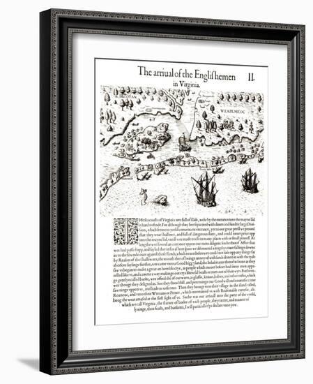 The Arrival of the Englishmen in Virginia-John White-Framed Giclee Print