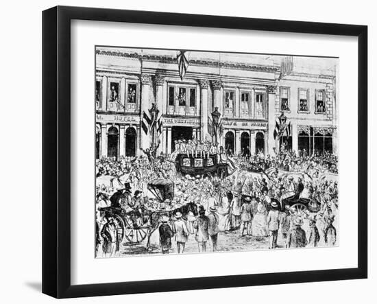 The Arrival of the First English Cricket Team in Australia, 1861-null-Framed Giclee Print