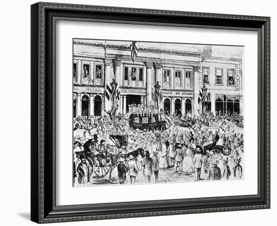 The Arrival of the First English Cricket Team in Australia, 1861-null-Framed Giclee Print