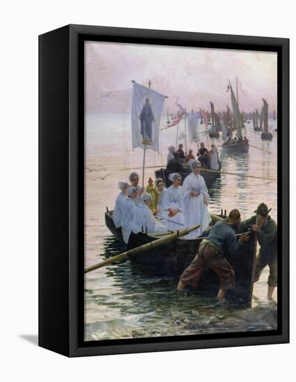 The Arrival of the Procession of St. Anne from Fouesnant to Concarneau, 1887-Alfred Guillou-Framed Premier Image Canvas