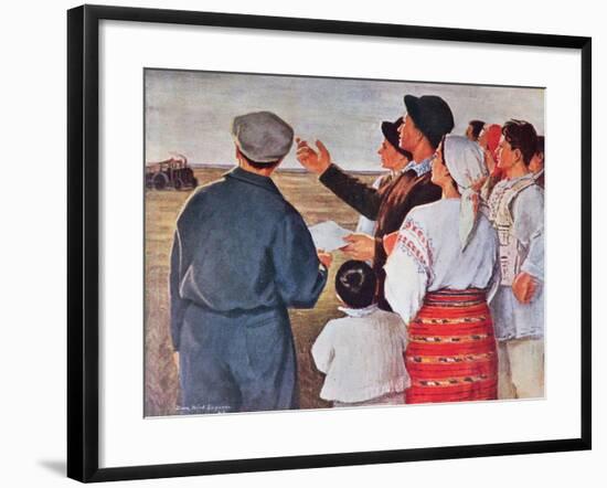 The Arrival of the Tractors, 1951-null-Framed Giclee Print