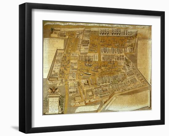 The Arsenal in Venice Showing Ships in Port, Engraving by Abbot Maffioletti-null-Framed Giclee Print