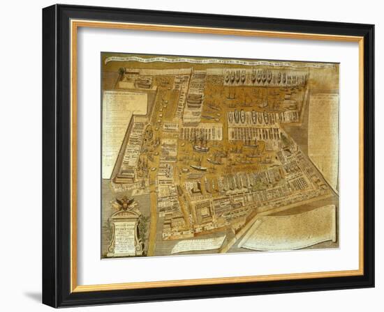 The Arsenal in Venice Showing Ships in Port, Engraving by Abbot Maffioletti-null-Framed Giclee Print