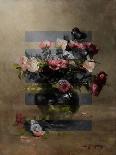 Bouquet of Vintage Oil Painting Flowers, Collage-The Art Concept-Photographic Print