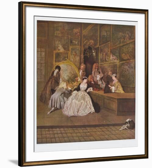 The Art Dealer Gersaint's Sign Board (right part)-Antoine Watteau-Framed Collectable Print