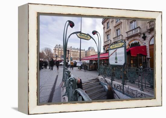 The Art Nouveau Metro Entrance at Saint Michel, Paris, France, Europe-Julian Elliott-Framed Premier Image Canvas