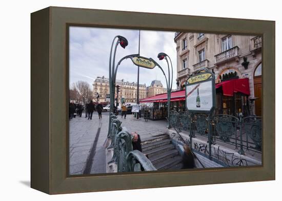 The Art Nouveau Metro Entrance at Saint Michel, Paris, France, Europe-Julian Elliott-Framed Premier Image Canvas