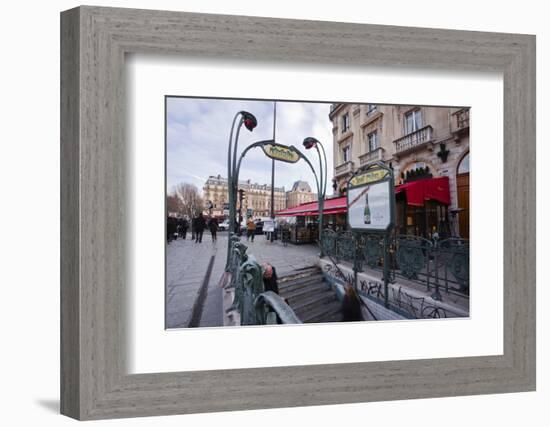 The Art Nouveau Metro Entrance at Saint Michel, Paris, France, Europe-Julian Elliott-Framed Photographic Print