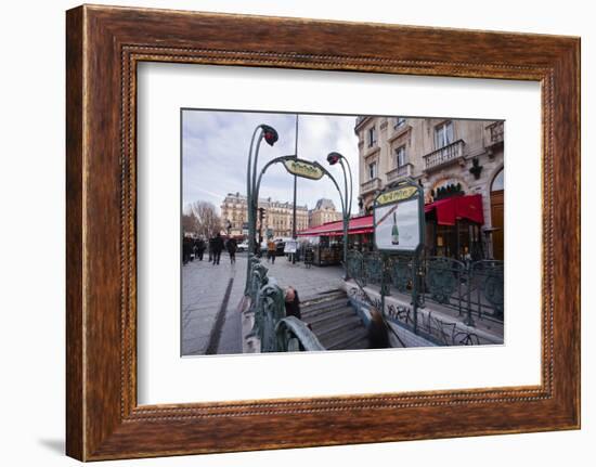 The Art Nouveau Metro Entrance at Saint Michel, Paris, France, Europe-Julian Elliott-Framed Photographic Print