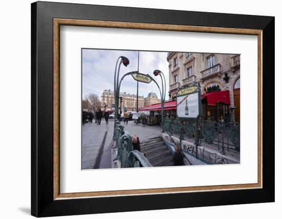 The Art Nouveau Metro Entrance at Saint Michel, Paris, France, Europe-Julian Elliott-Framed Photographic Print