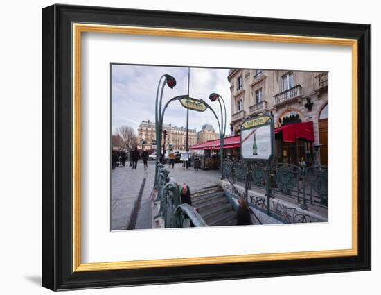 The Art Nouveau Metro Entrance at Saint Michel, Paris, France, Europe-Julian Elliott-Framed Photographic Print