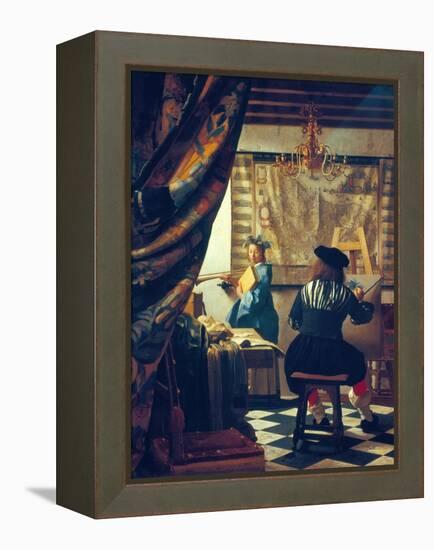 The Art of Painting (The Artist's Studio). About Um 1666/68-Johannes Vermeer-Framed Premier Image Canvas
