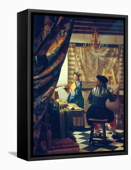 The Art of Painting (The Artist's Studio). About Um 1666/68-Johannes Vermeer-Framed Premier Image Canvas