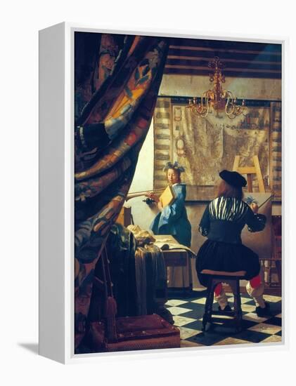 The Art of Painting (The Artist's Studio). About Um 1666/68-Johannes Vermeer-Framed Premier Image Canvas