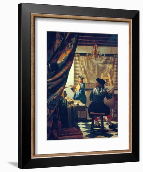 The Art of Painting (The Artist's Studio). About Um 1666/68-Johannes Vermeer-Framed Giclee Print