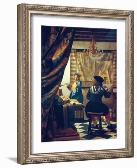 The Art of Painting (The Artist's Studio). About Um 1666/68-Johannes Vermeer-Framed Giclee Print