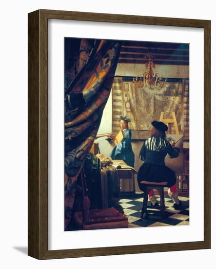 The Art of Painting (The Artist's Studio). About Um 1666/68-Johannes Vermeer-Framed Giclee Print