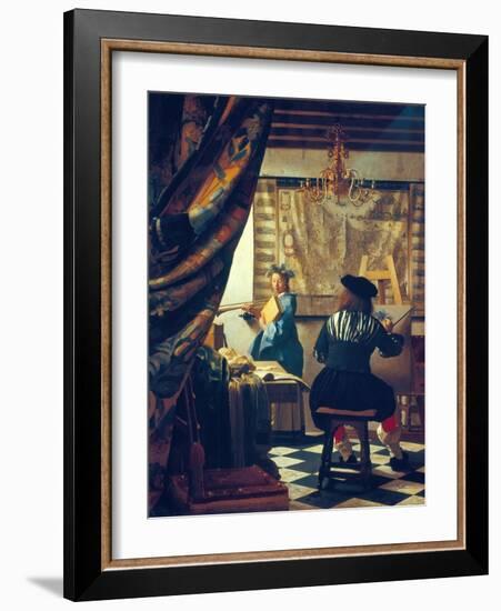 The Art of Painting (The Artist's Studio). About Um 1666/68-Johannes Vermeer-Framed Giclee Print