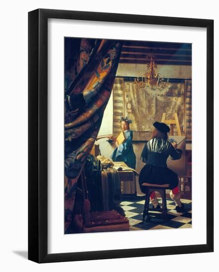 The Art of Painting (The Artist's Studio). About Um 1666/68-Johannes Vermeer-Framed Giclee Print