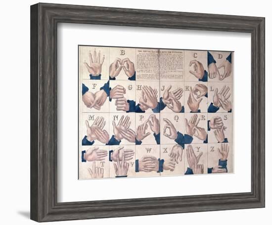 The Art of Talking with the Fingers', Sign Language Alphabet-null-Framed Giclee Print