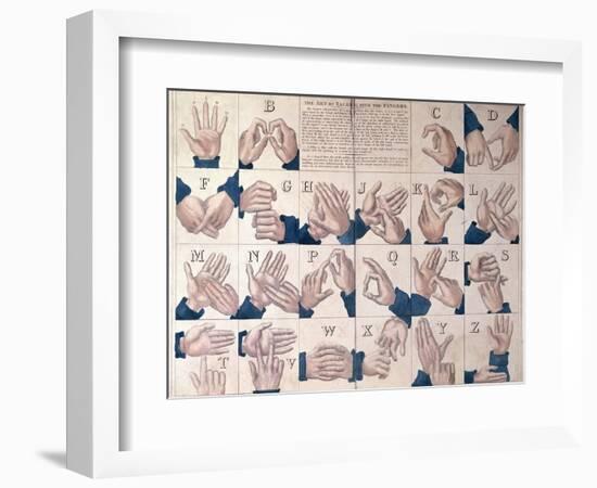 The Art of Talking with the Fingers', Sign Language Alphabet-null-Framed Giclee Print