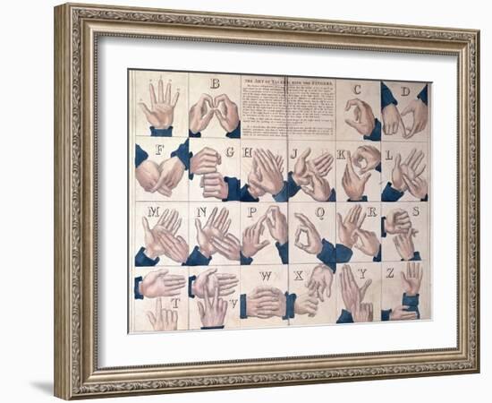 The Art of Talking with the Fingers', Sign Language Alphabet-null-Framed Giclee Print