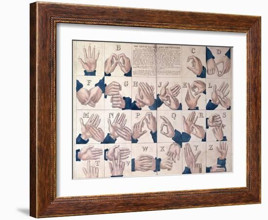 The Art of Talking with the Fingers', Sign Language Alphabet-null-Framed Giclee Print