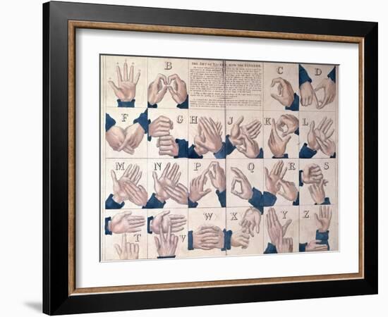 The Art of Talking with the Fingers', Sign Language Alphabet-null-Framed Giclee Print