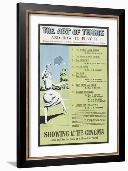 The Art of Tennis-null-Framed Giclee Print