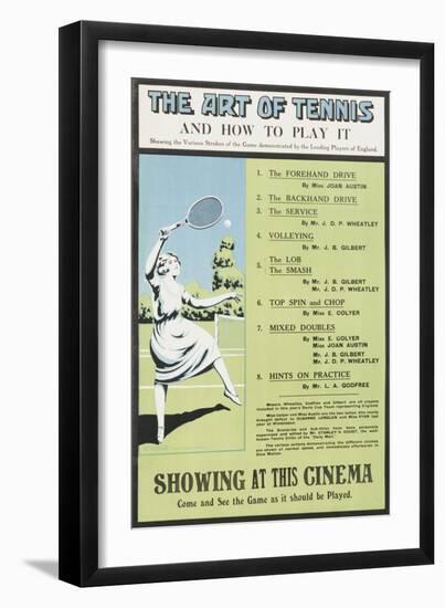 The Art of Tennis-null-Framed Giclee Print