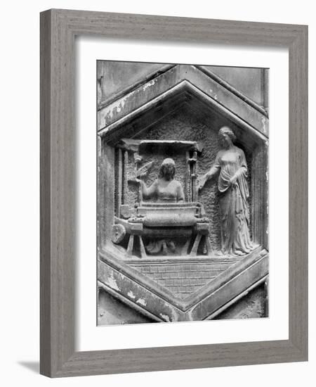 The Art of Weaving, Relief on the Duomo, Florence, Italy, Mid 14th Century-Giotto-Framed Giclee Print