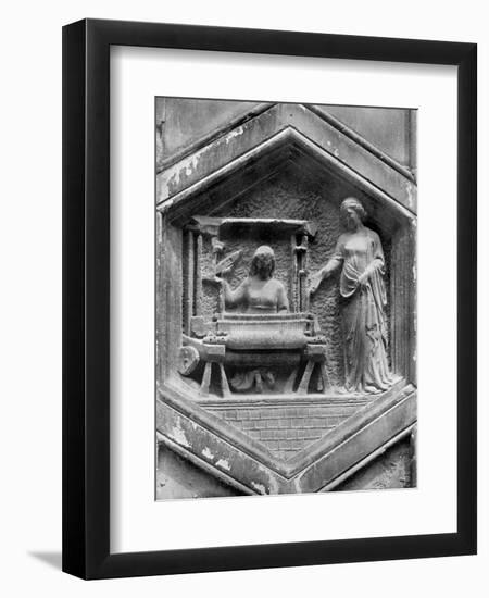 The Art of Weaving, Relief on the Duomo, Florence, Italy, Mid 14th Century-Giotto-Framed Giclee Print