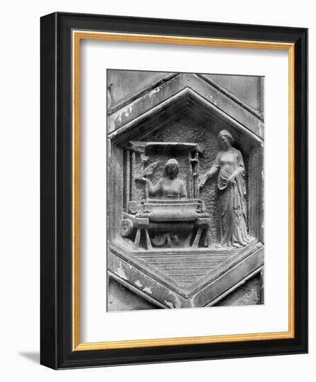 The Art of Weaving, Relief on the Duomo, Florence, Italy, Mid 14th Century-Giotto-Framed Giclee Print