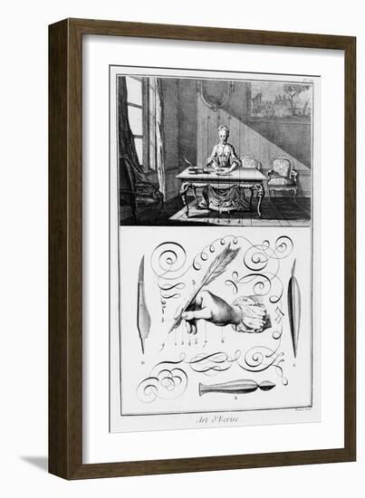 The Art of Writing, Illustration from the "Encyclopedie" by Denis Diderot 1763-Robert Benard-Framed Giclee Print