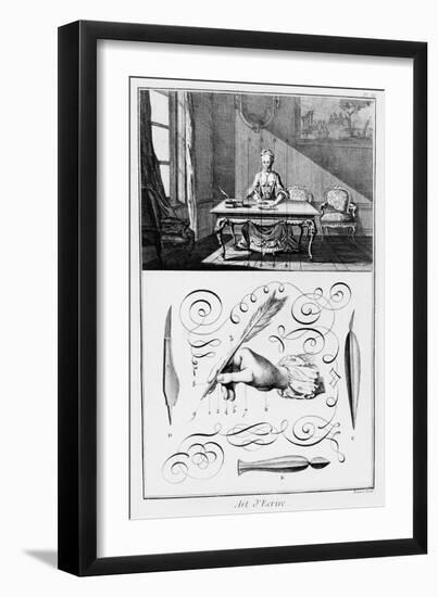 The Art of Writing, Illustration from the "Encyclopedie" by Denis Diderot 1763-Robert Benard-Framed Giclee Print